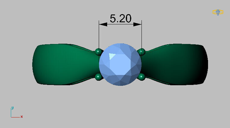 Solitaire Ring Gemstone 53pts 3D print model_11