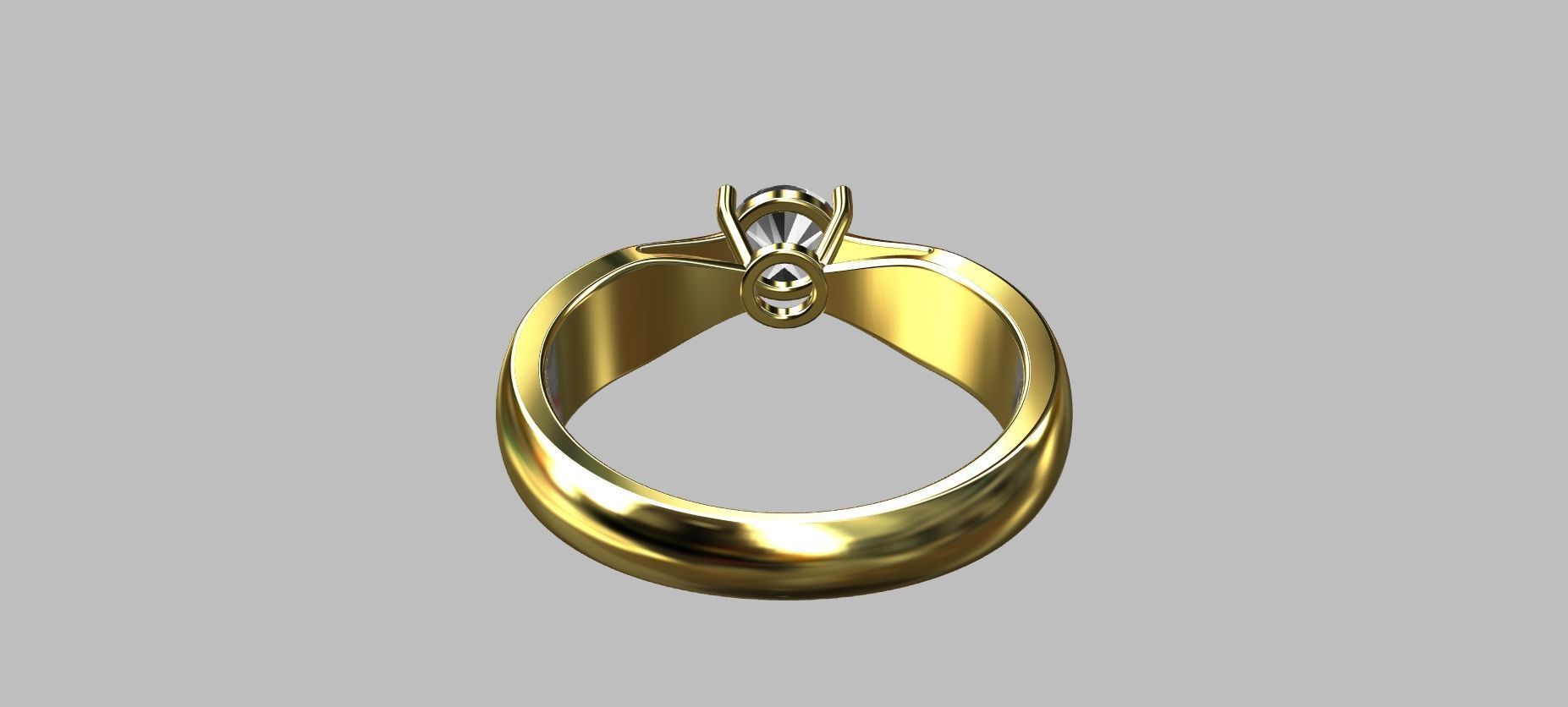 Solitaire Ring Gemstone 53pts 3D print model_5
