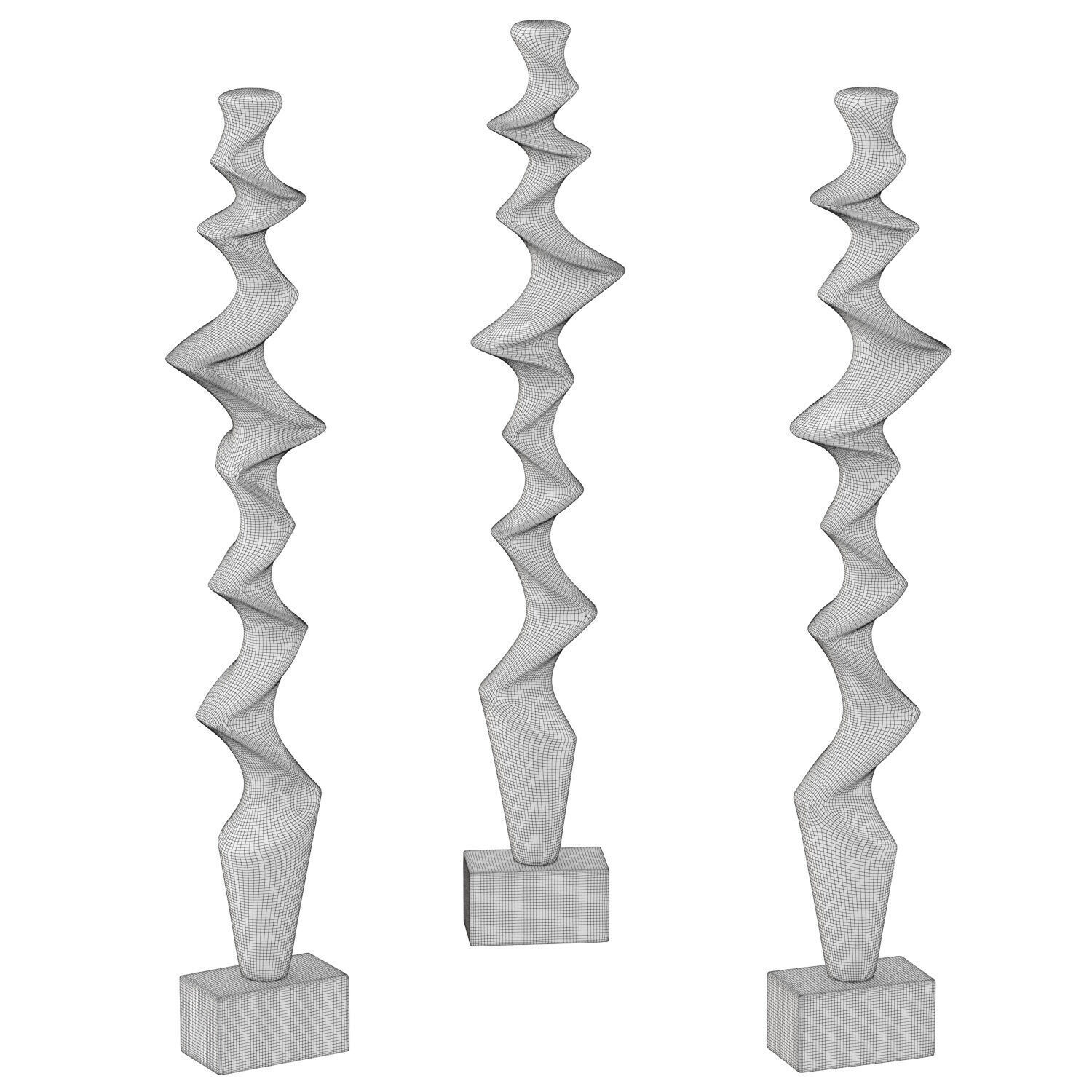 Abstract metal sculpture 3D model_6