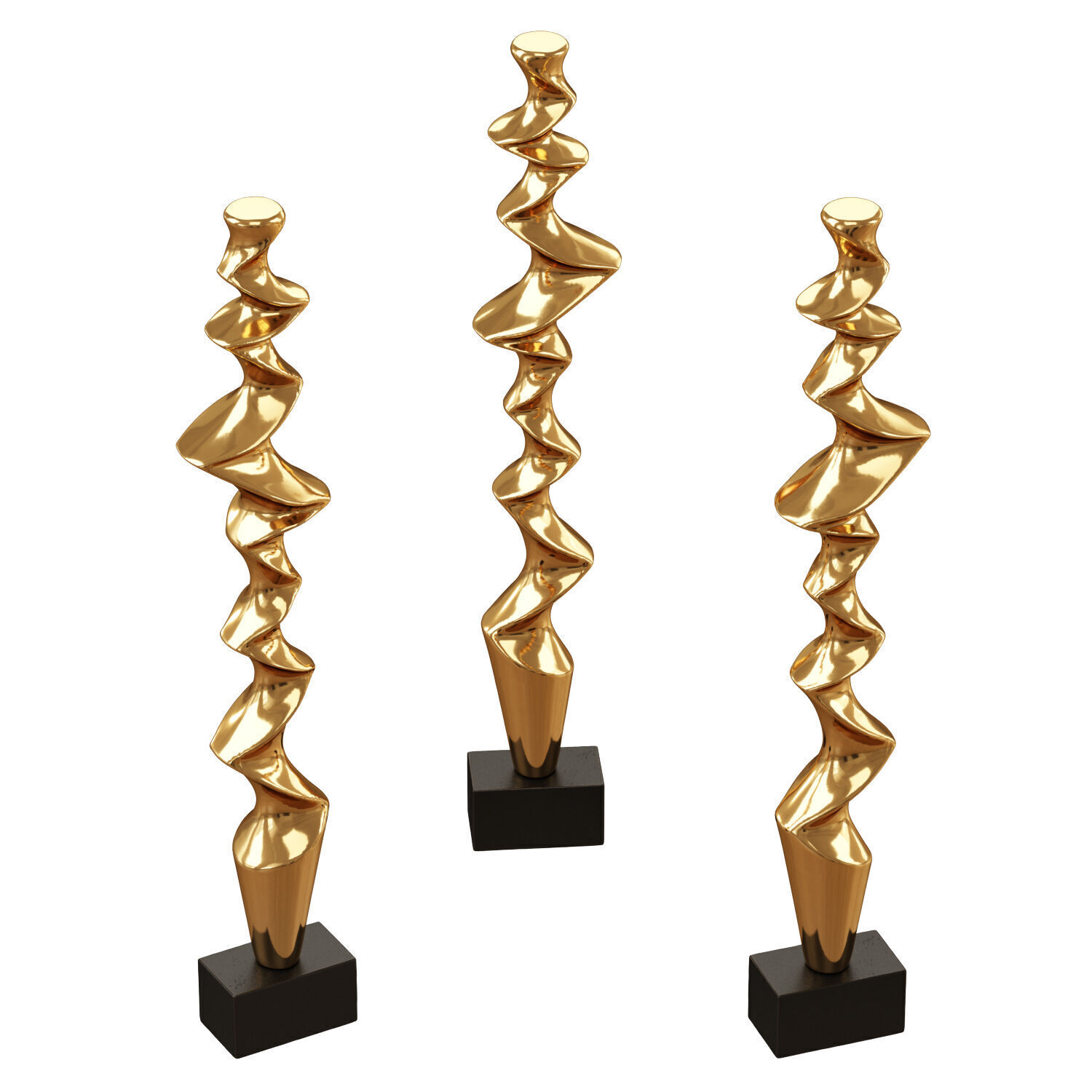 Abstract metal sculpture 3D model_1