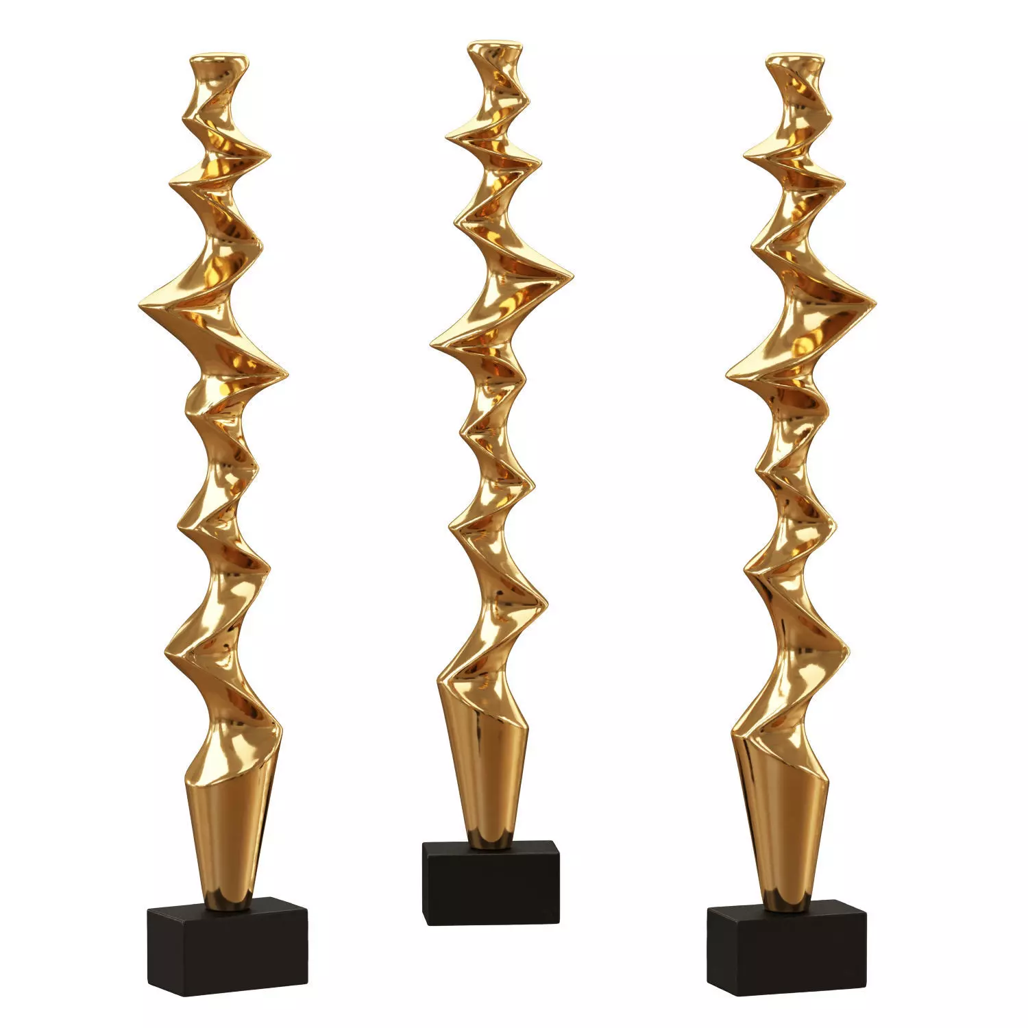 Abstract metal sculpture 3D model_0