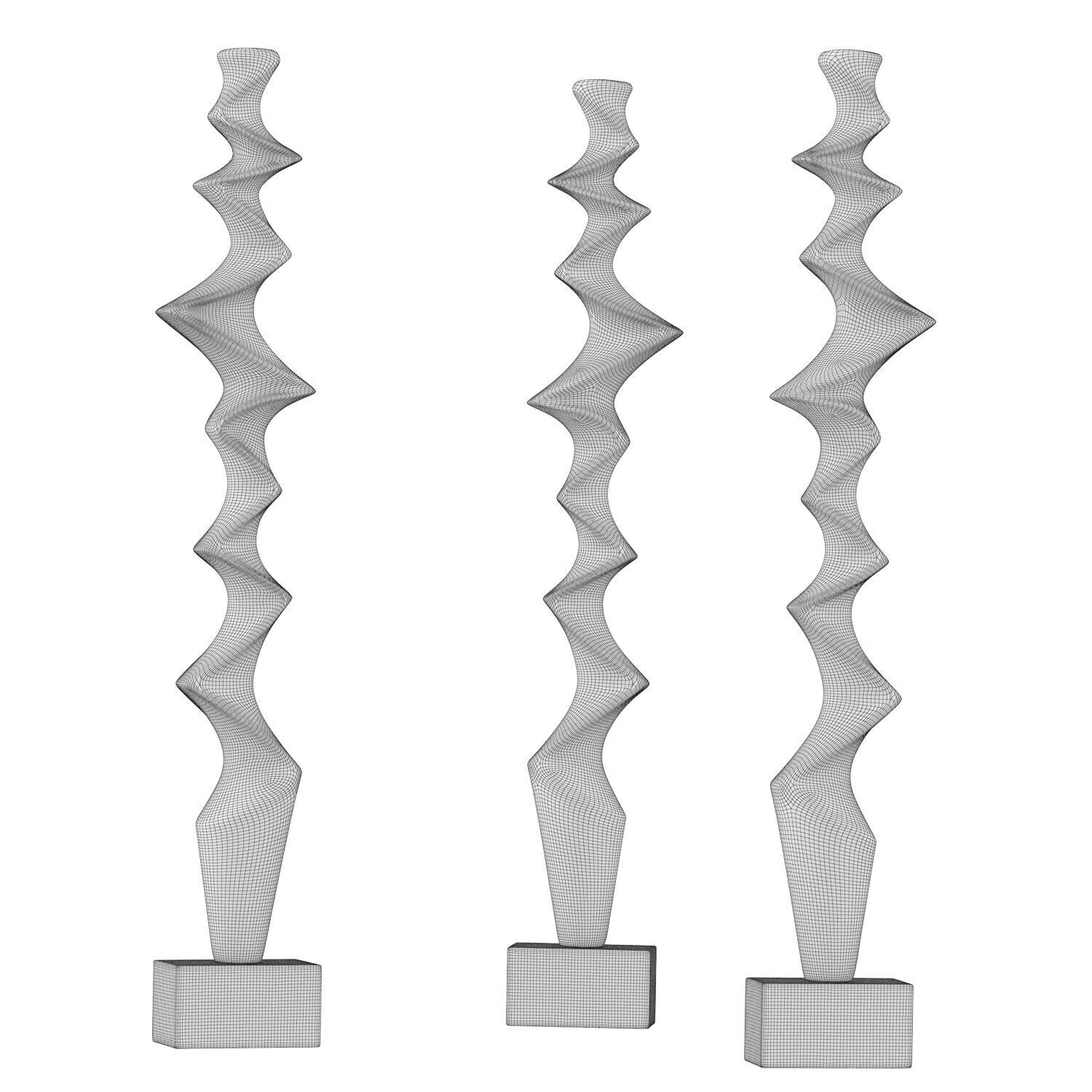 Abstract metal sculpture 3D model_5