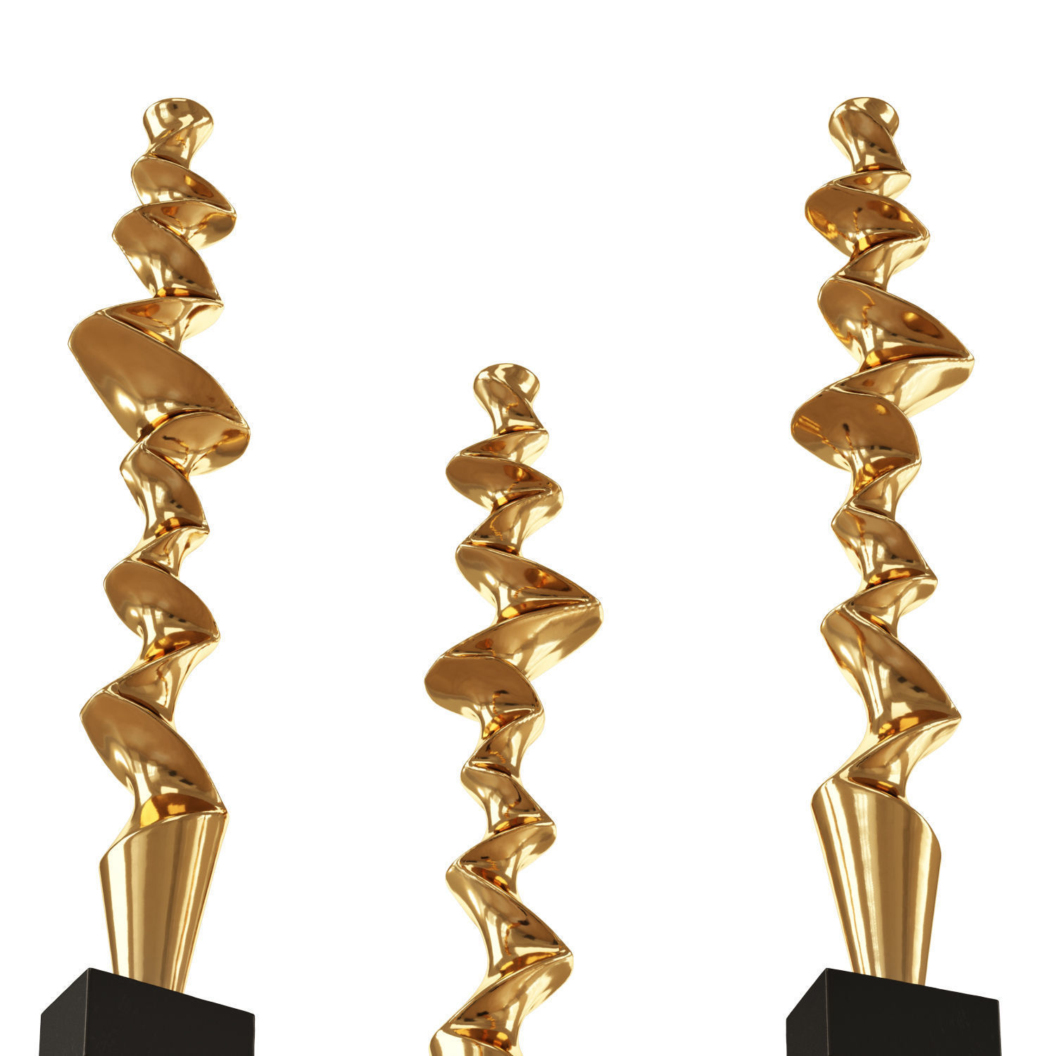 Abstract metal sculpture 3D model_4