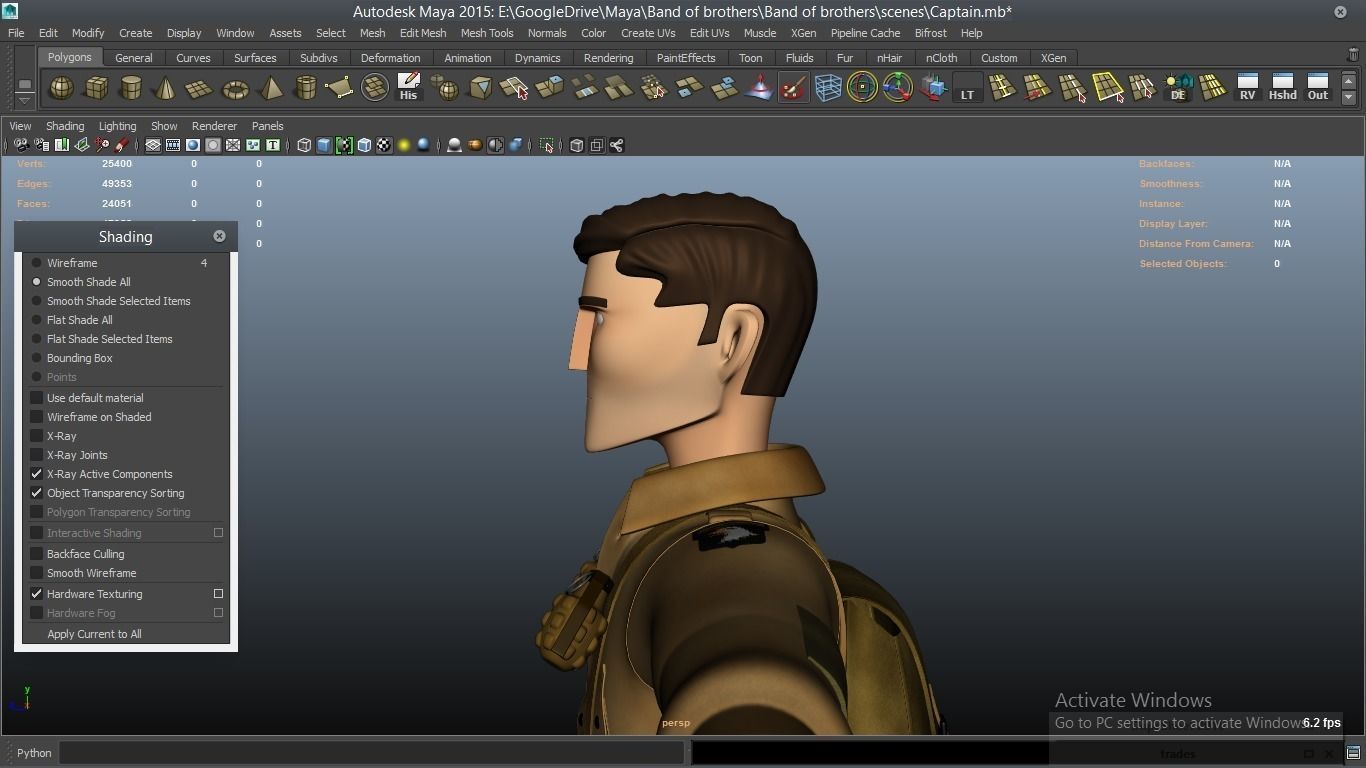 cartoon WW2 Character - Captain 3D model_13