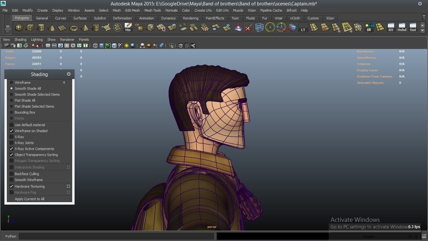 cartoon WW2 Character - Captain 3D model_17