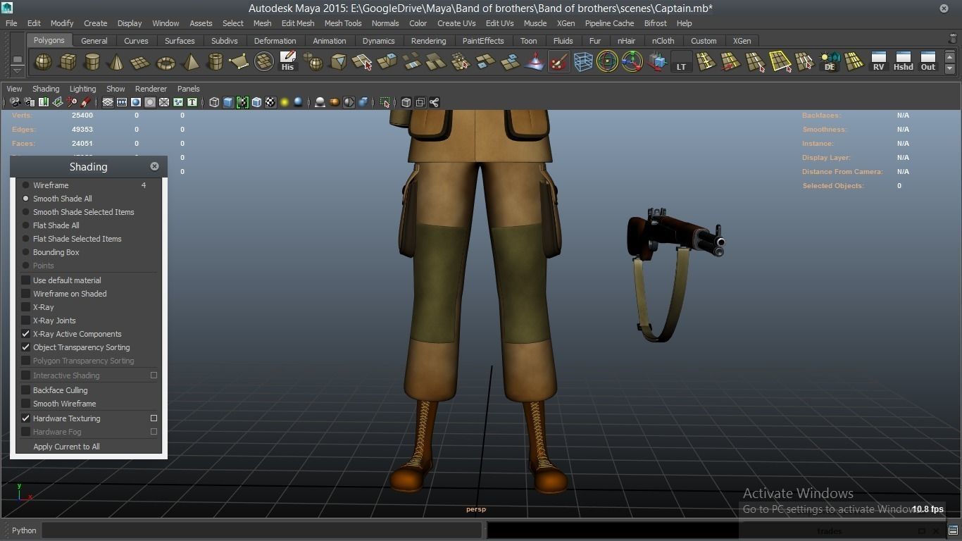 cartoon WW2 Character - Captain 3D model_25