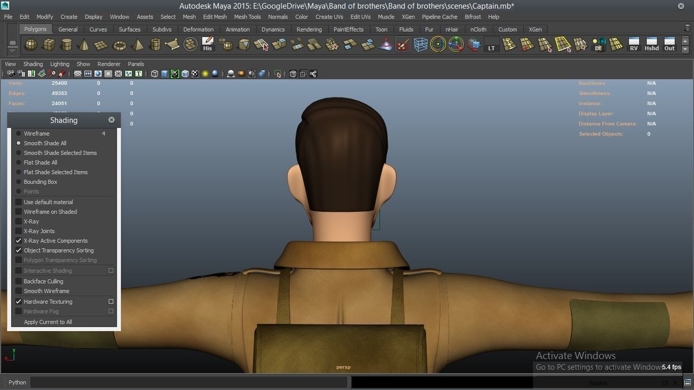 cartoon WW2 Character - Captain 3D model_19