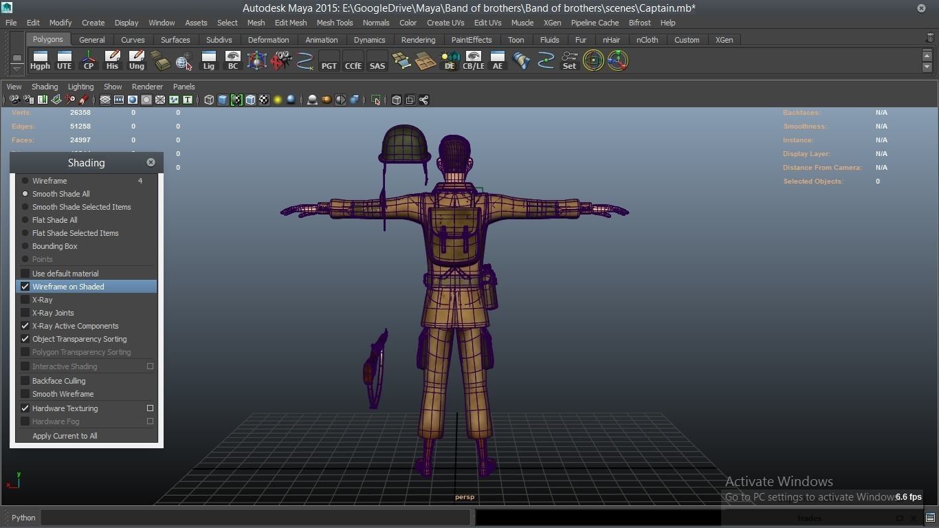 cartoon WW2 Character - Captain 3D model_6
