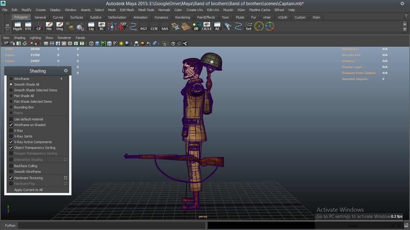 cartoon WW2 Character - Captain 3D model_4