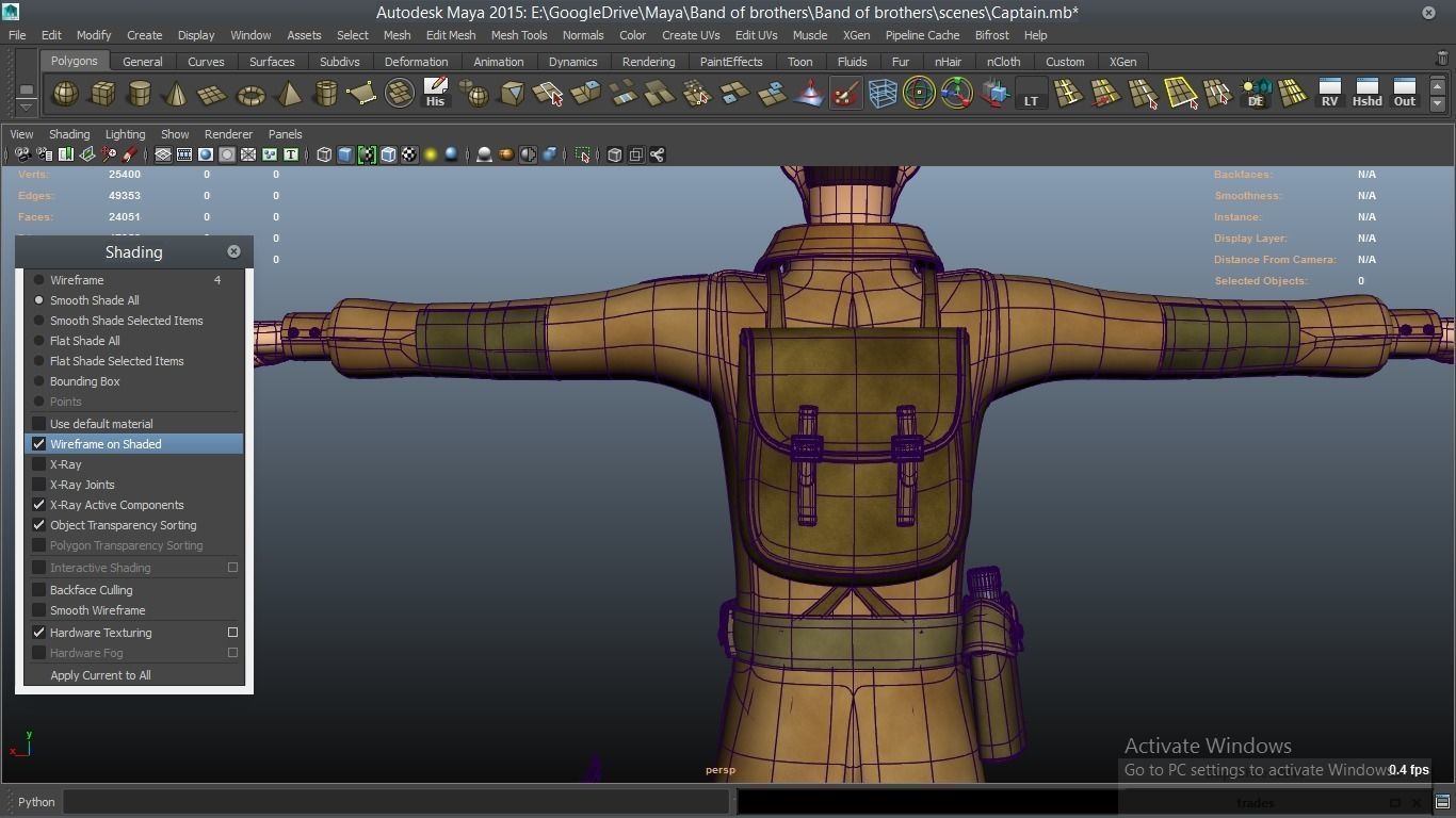 cartoon WW2 Character - Captain 3D model_24