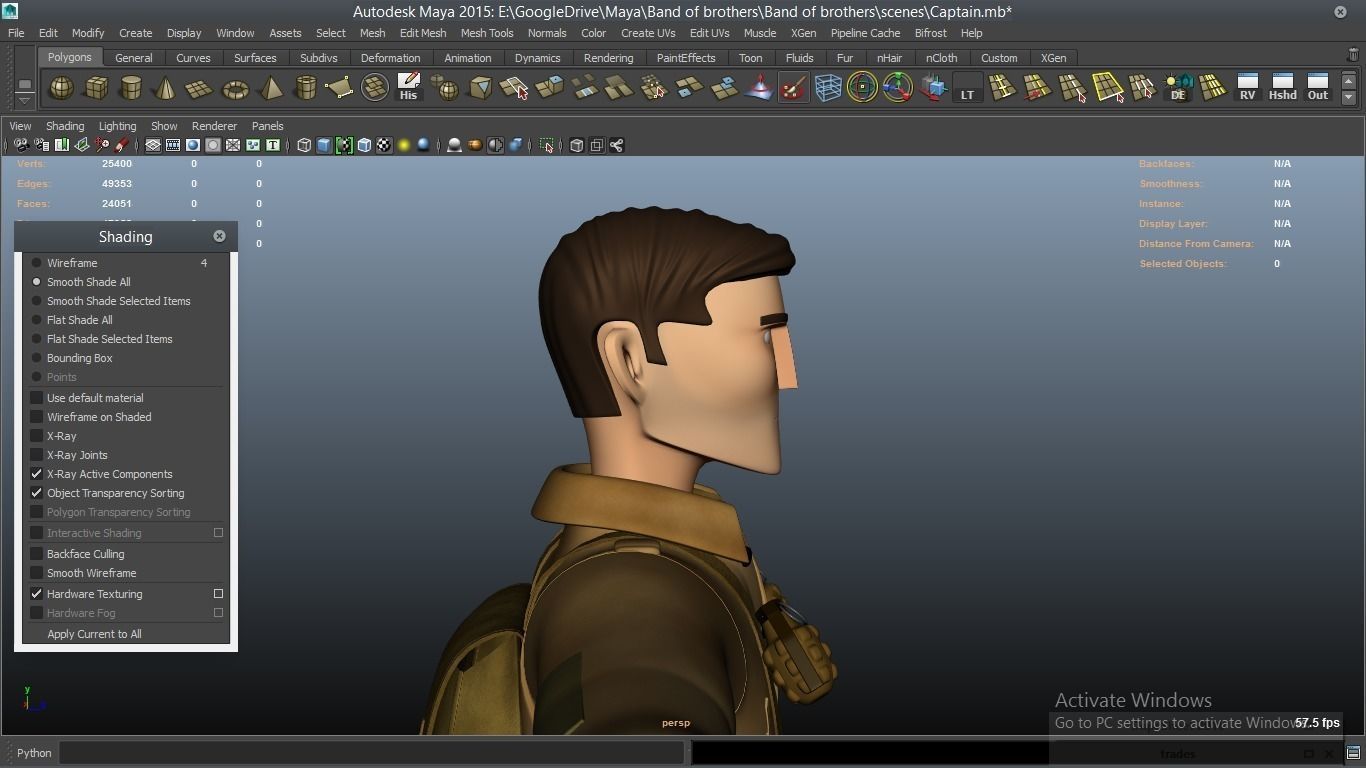 cartoon WW2 Character - Captain 3D model_18