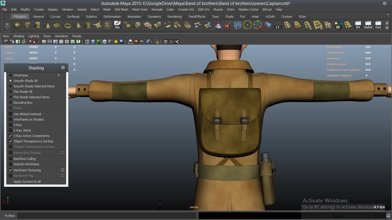 cartoon WW2 Character - Captain 3D model_23