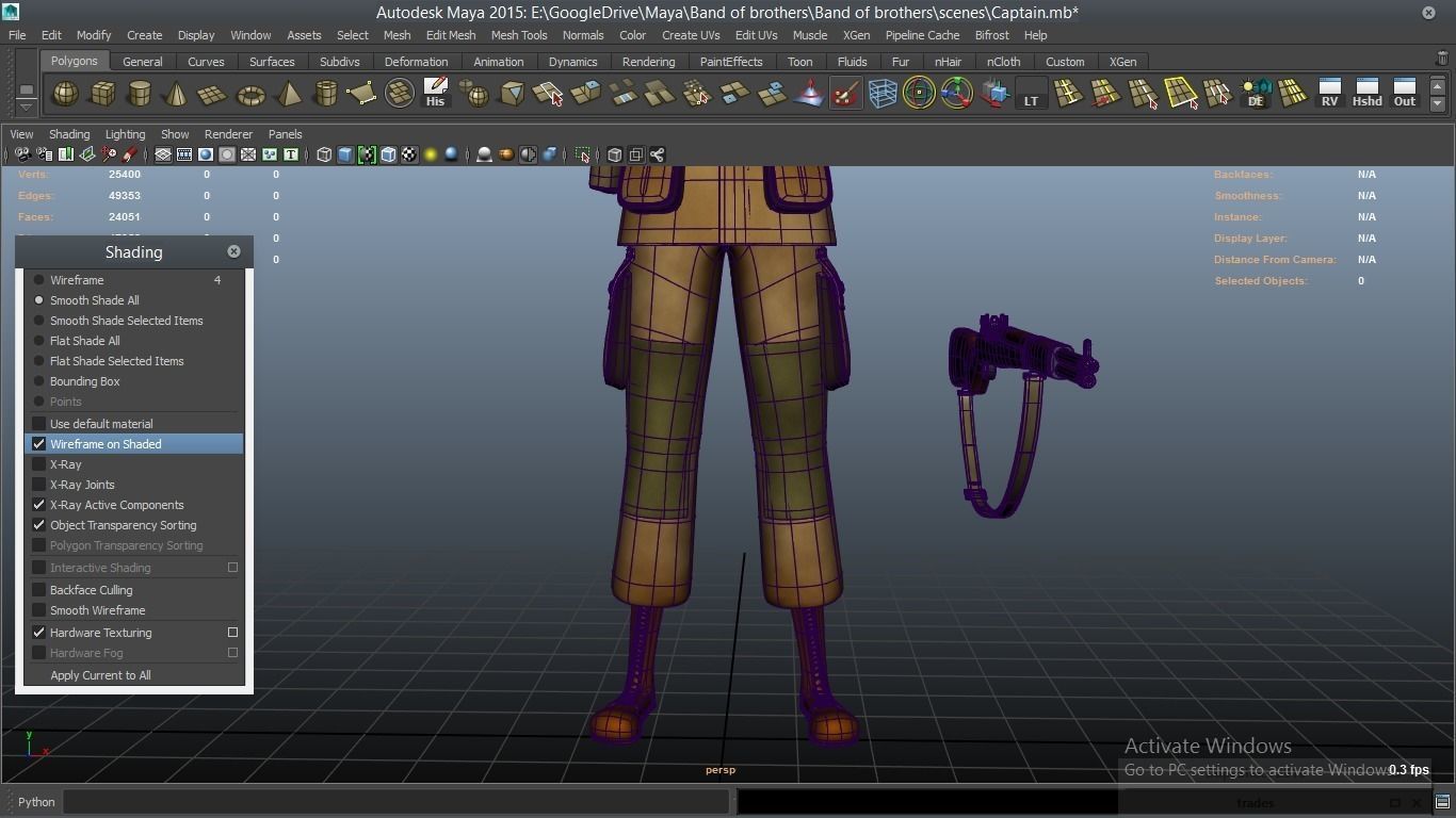 cartoon WW2 Character - Captain 3D model_26