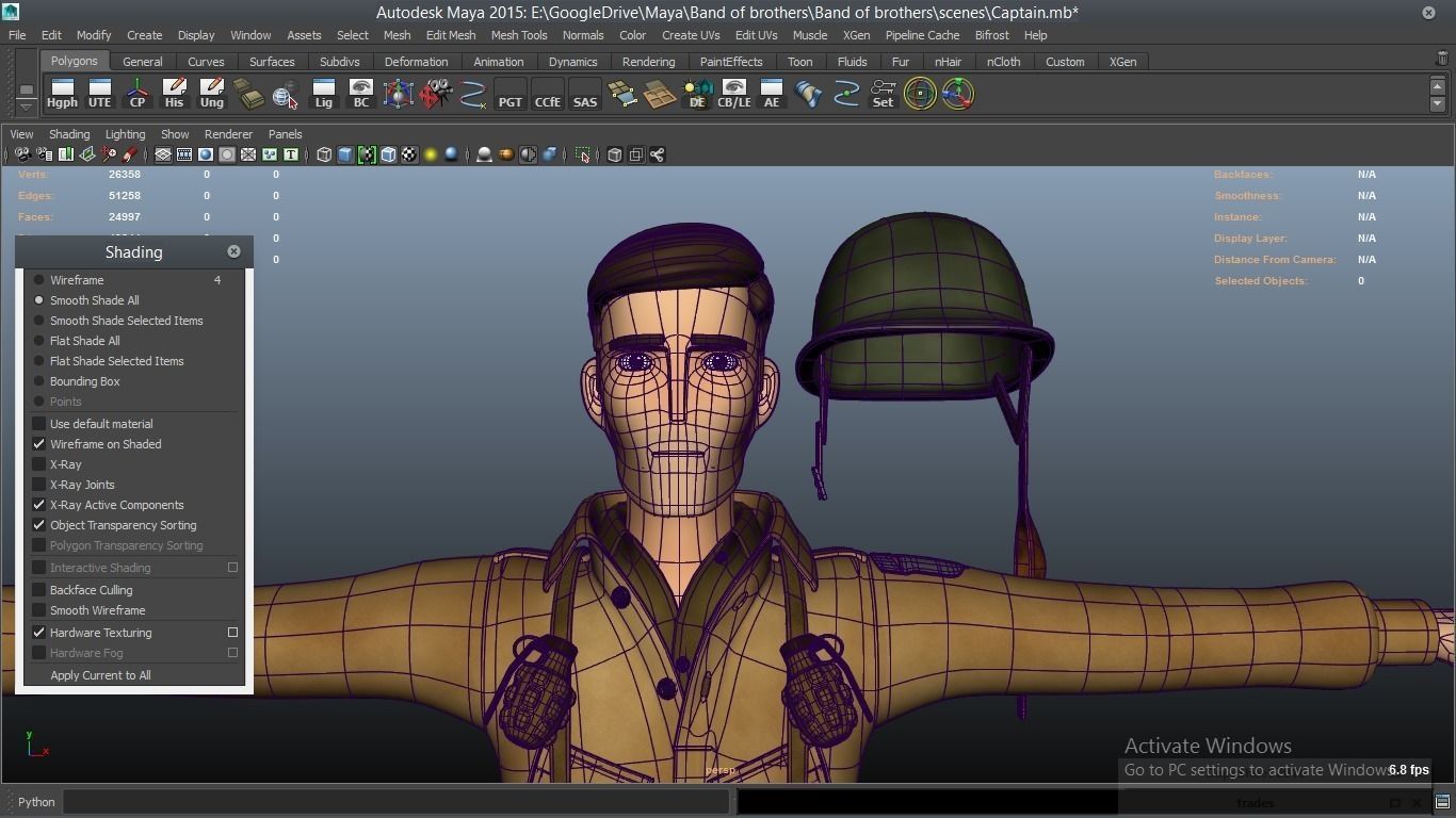 cartoon WW2 Character - Captain 3D model_16