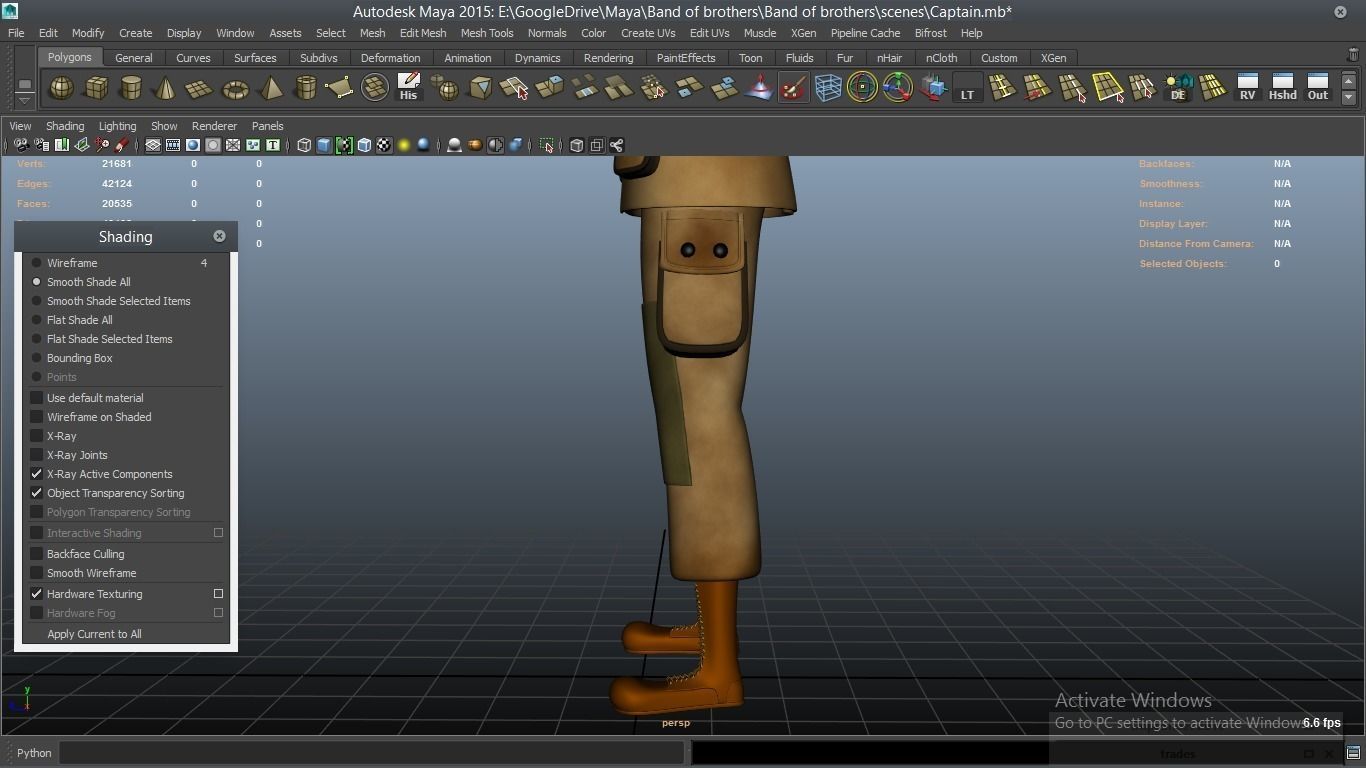 cartoon WW2 Character - Captain 3D model_27