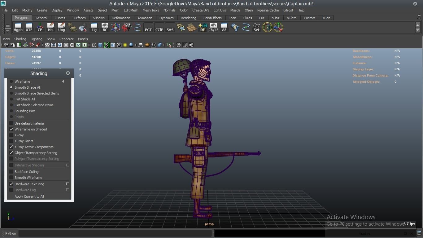 cartoon WW2 Character - Captain 3D model_8