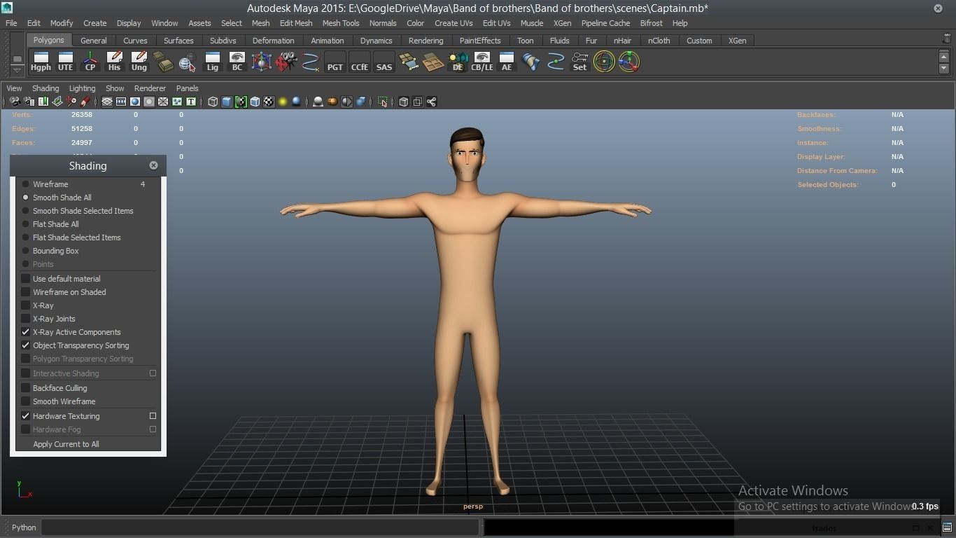 cartoon WW2 Character - Captain 3D model_9
