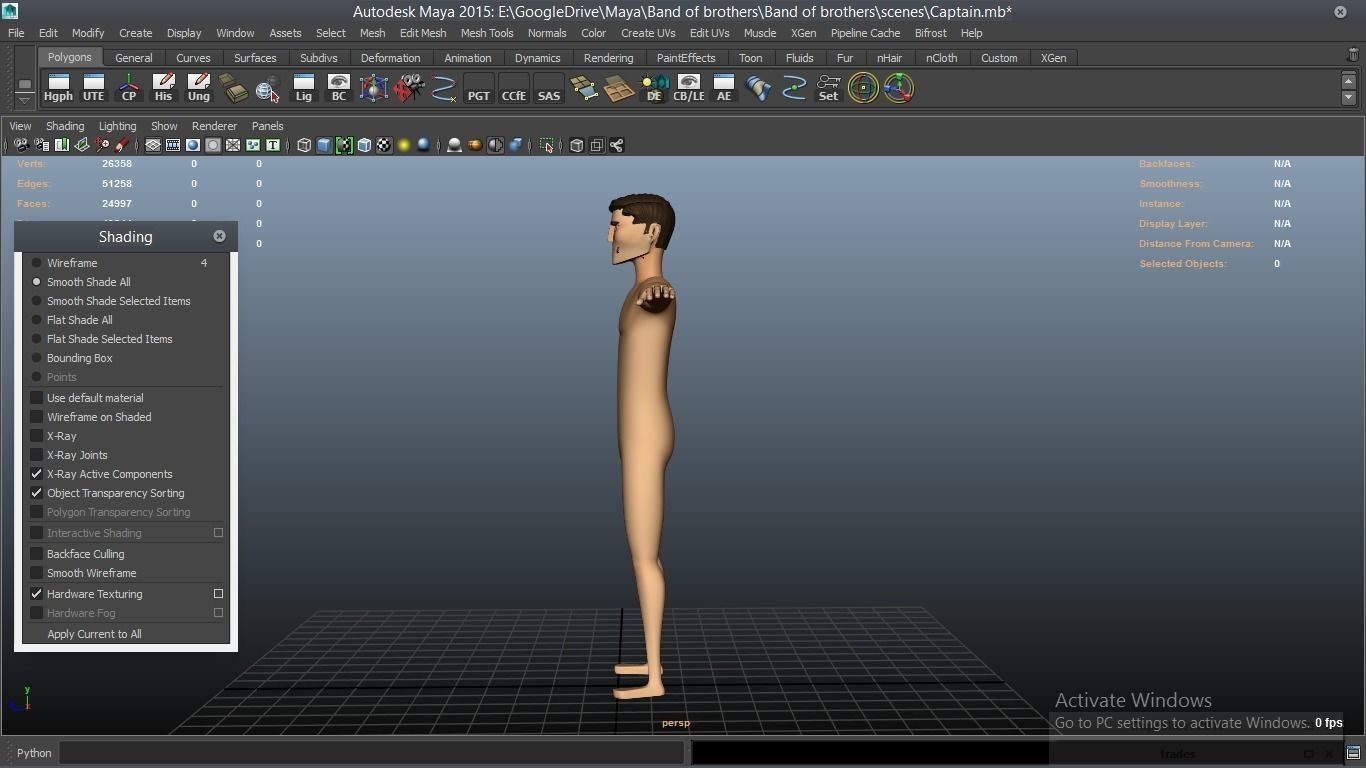 cartoon WW2 Character - Captain 3D model_11