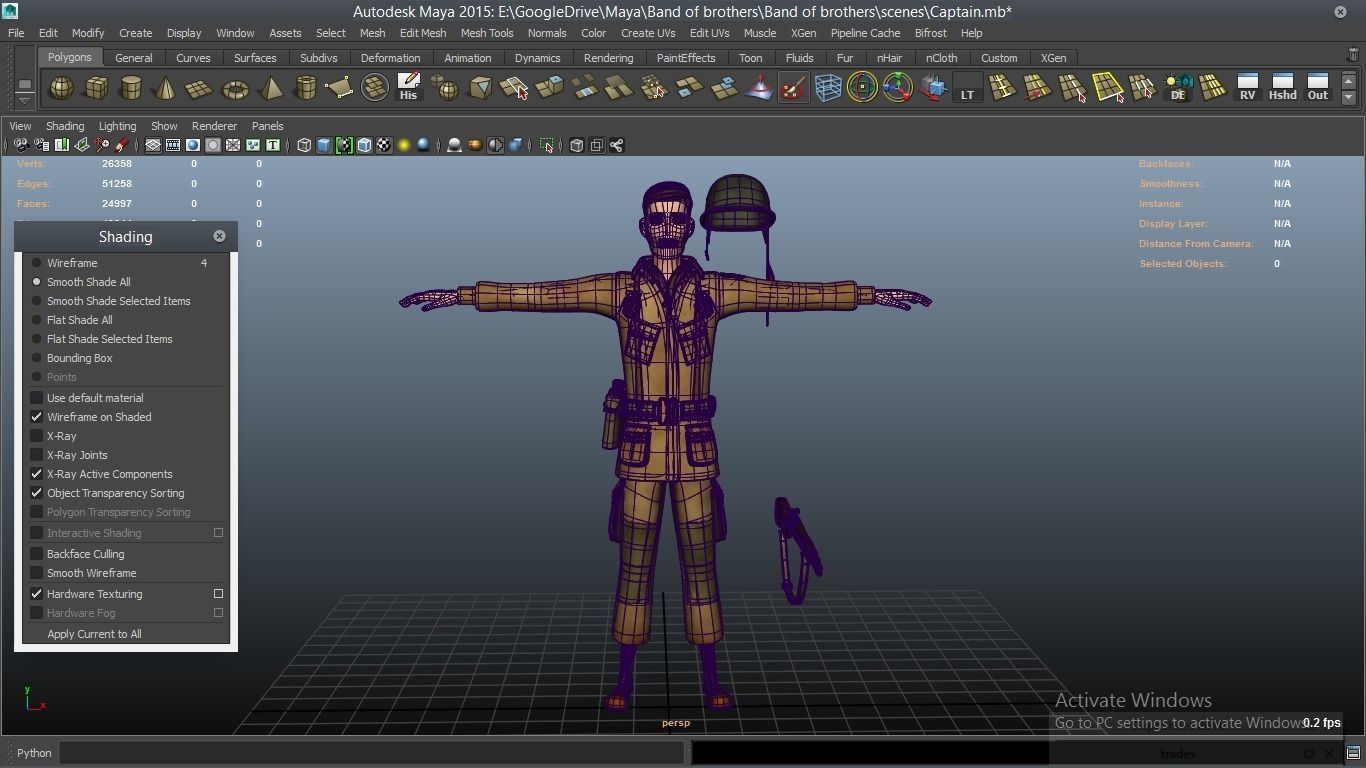 cartoon WW2 Character - Captain 3D model_2