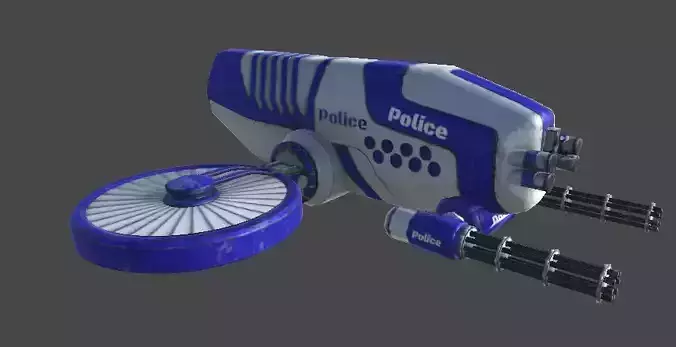 Futuristic Police Drone 02 - Unity Game Asset