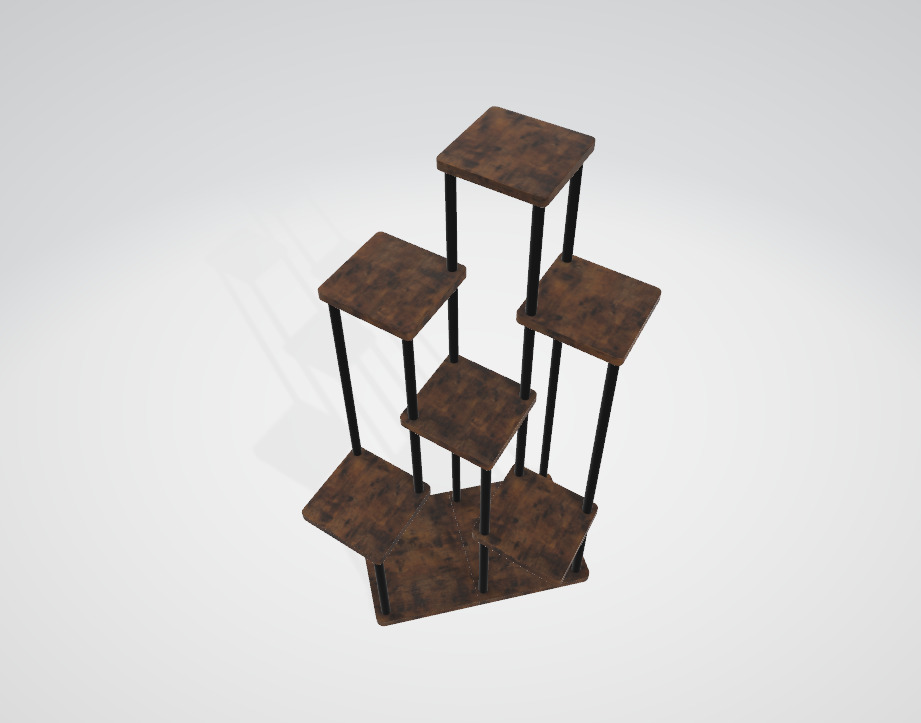 Outsunny 7 Tier Plant Stand Low-poly 3D model_2