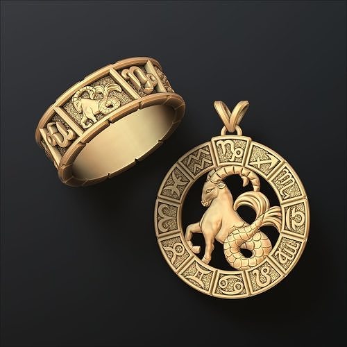 Horoscope Capricorn Ring Pendant v2 Collection 