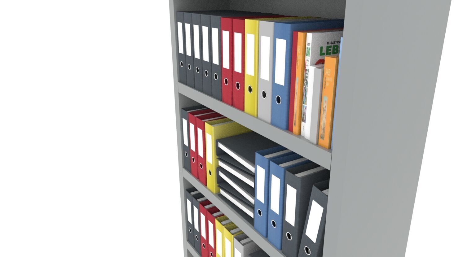 High Quality 3D Model Modern Office File Cabinet Low-poly 3D model_4