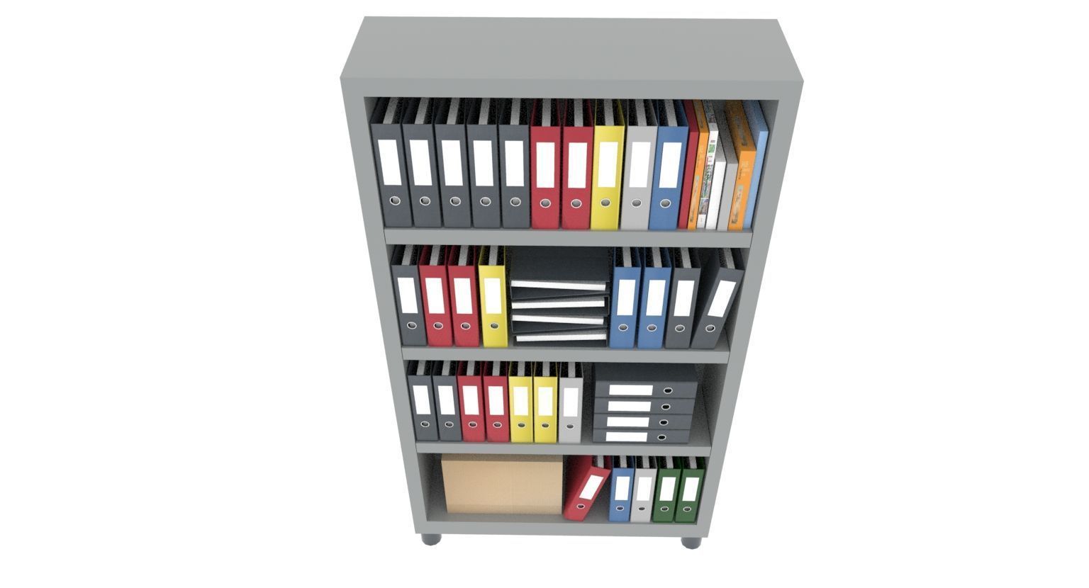 High Quality 3D Model Modern Office File Cabinet Low-poly 3D model_3