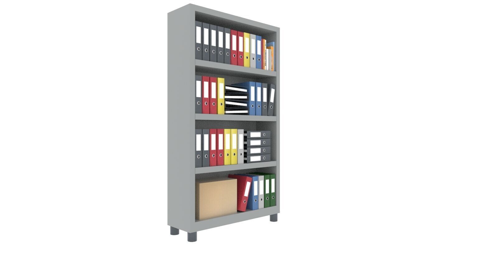 High Quality 3D Model Modern Office File Cabinet Low-poly 3D model_2