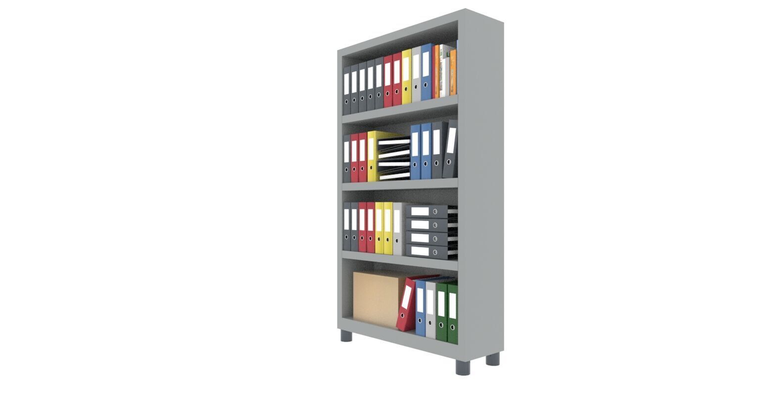 High Quality 3D Model Modern Office File Cabinet Low-poly 3D model_1