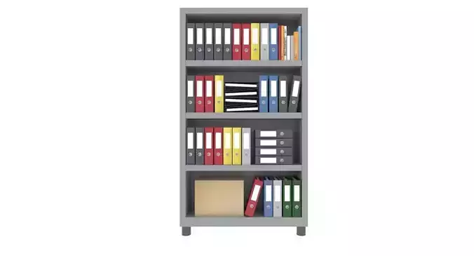 High Quality 3D Model Modern Office File Cabinet Low-poly 3D model