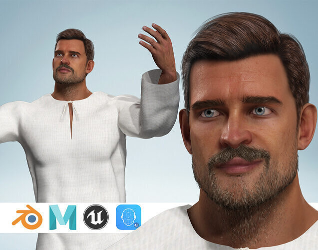 Realistic Muslim Man Wearing White Thobe Traditional Arabi Low-poly 3D model