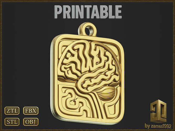 Abstract Science Medallion 3D print model