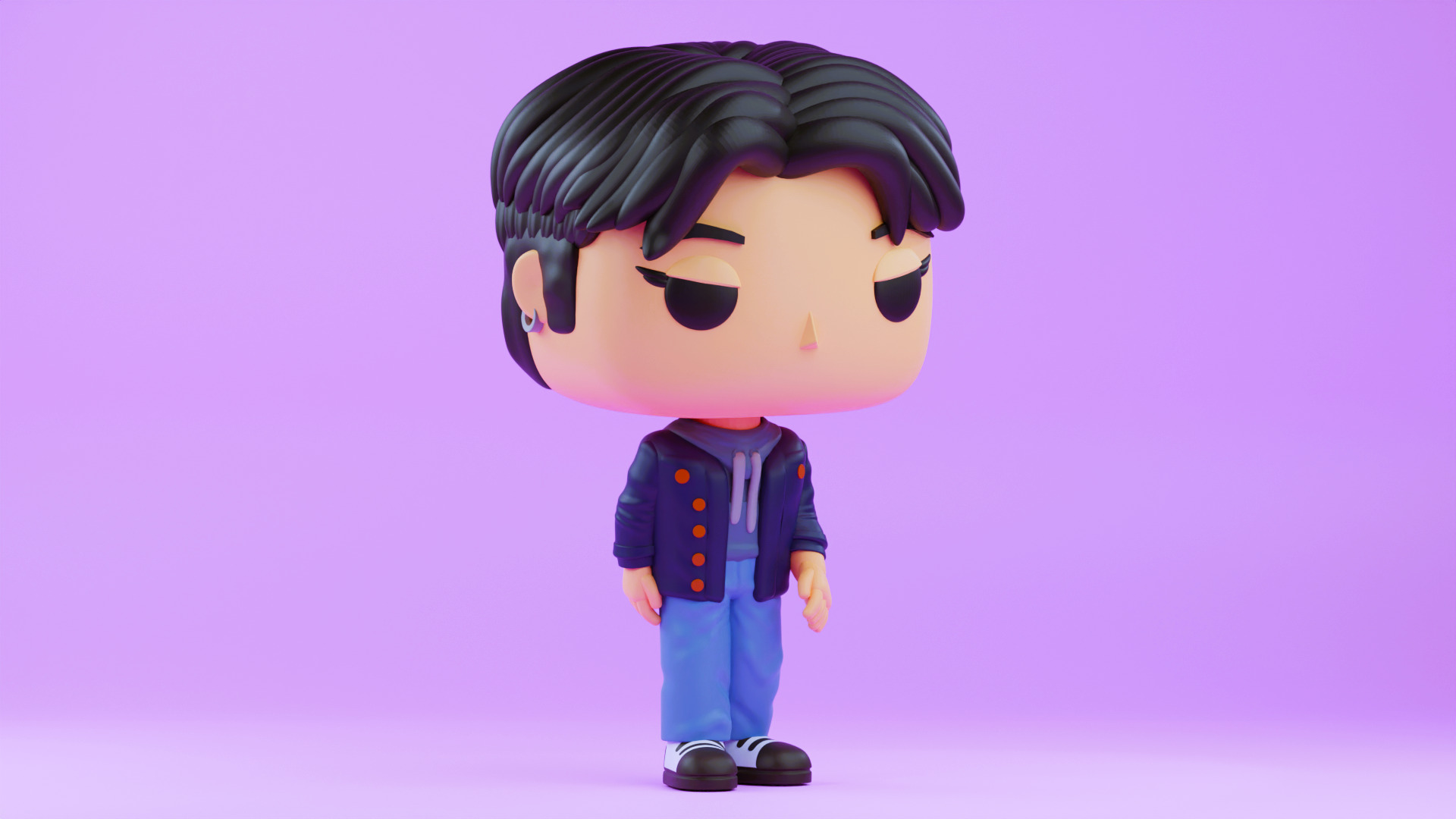 Jinu Funko pop from the movie K pop Demon Hunters 3D print model_3