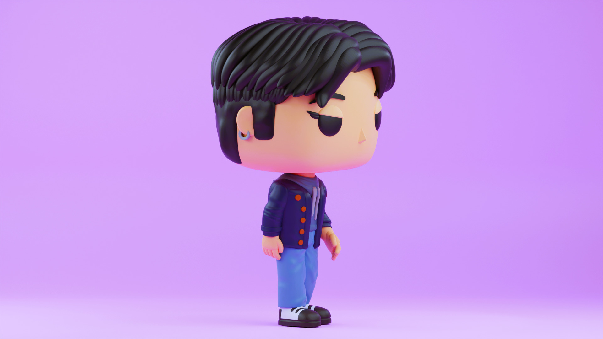 Jinu Funko pop from the movie K pop Demon Hunters 3D print model_4