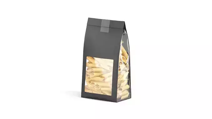 Black Paper Penne Pasta Package - pennine noodles label box