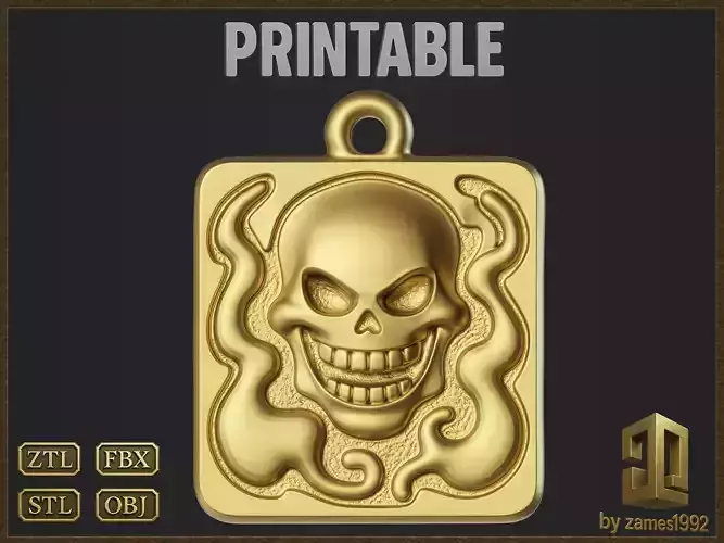 Stylized Skull Pendant