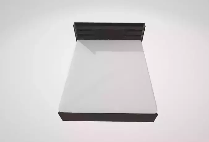Box Bed with Storage Engineered Wood Queen Box Bed Low-poly 3D model
