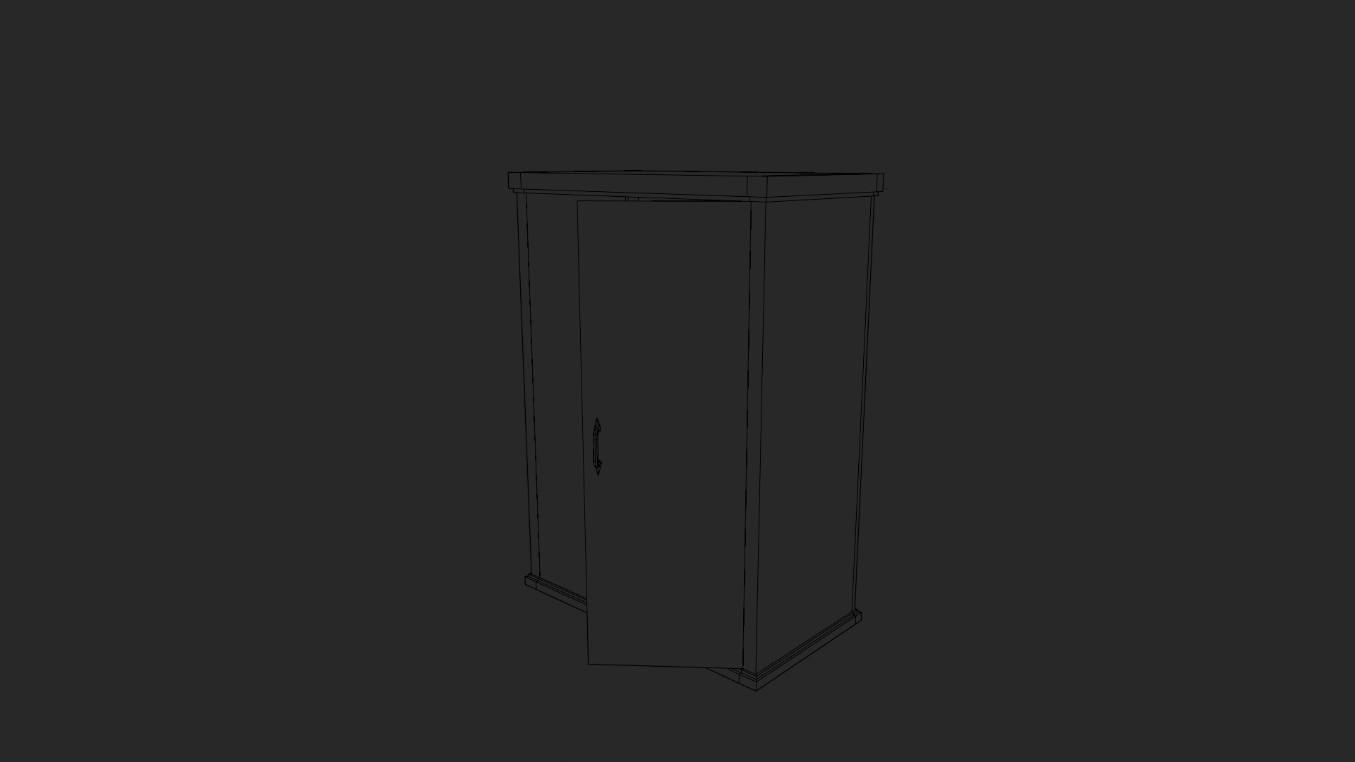 Old Wooden Wardrobe - Stylized Game Prop Low-poly 3D model_7