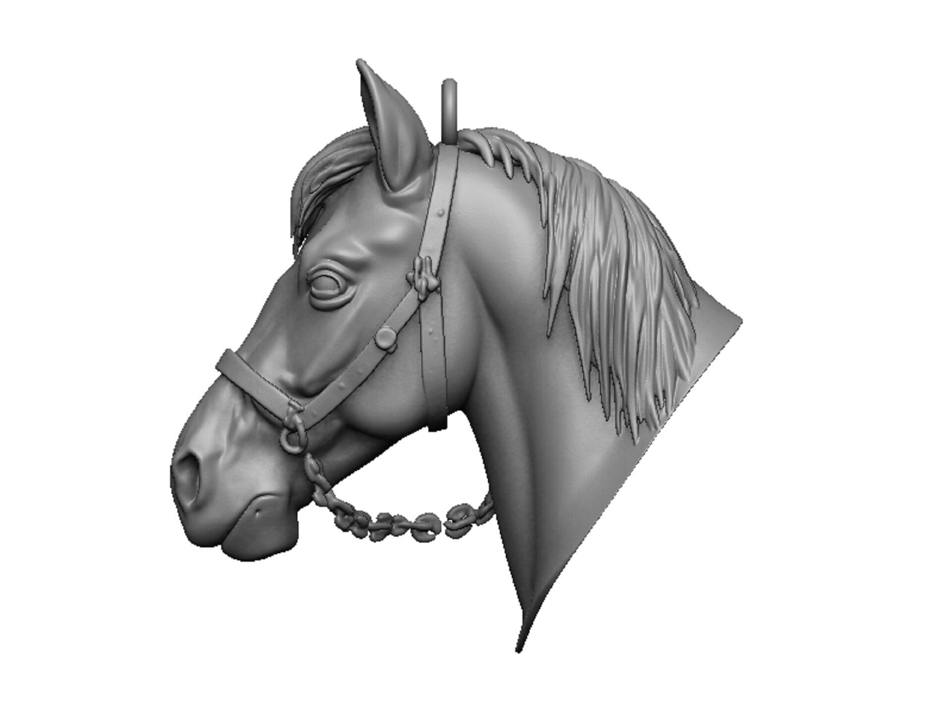 horse head 3D print model_4