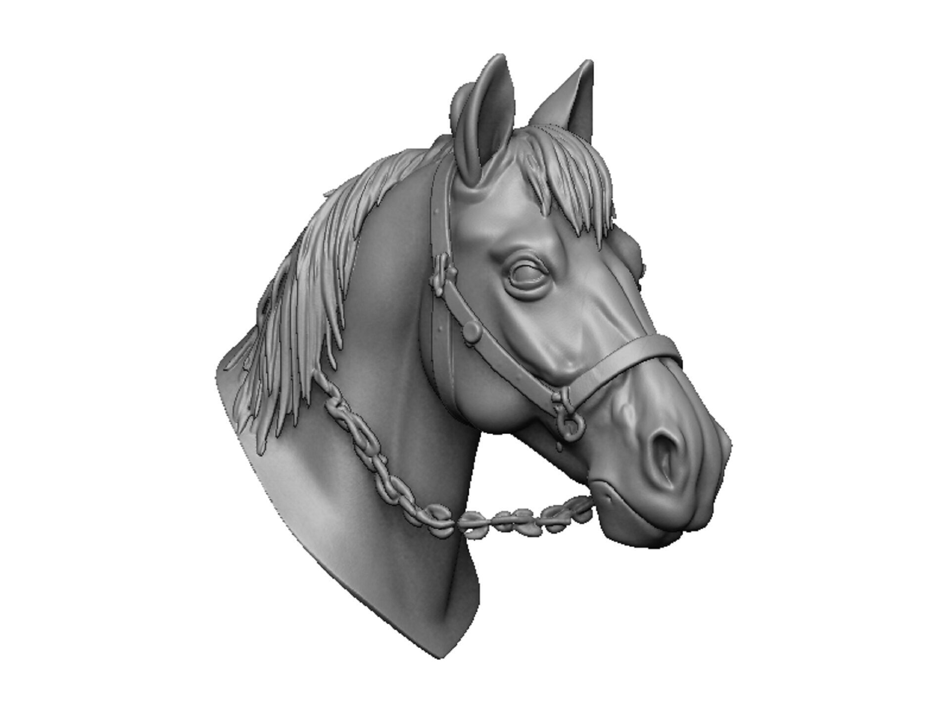 horse head 3D print model_1