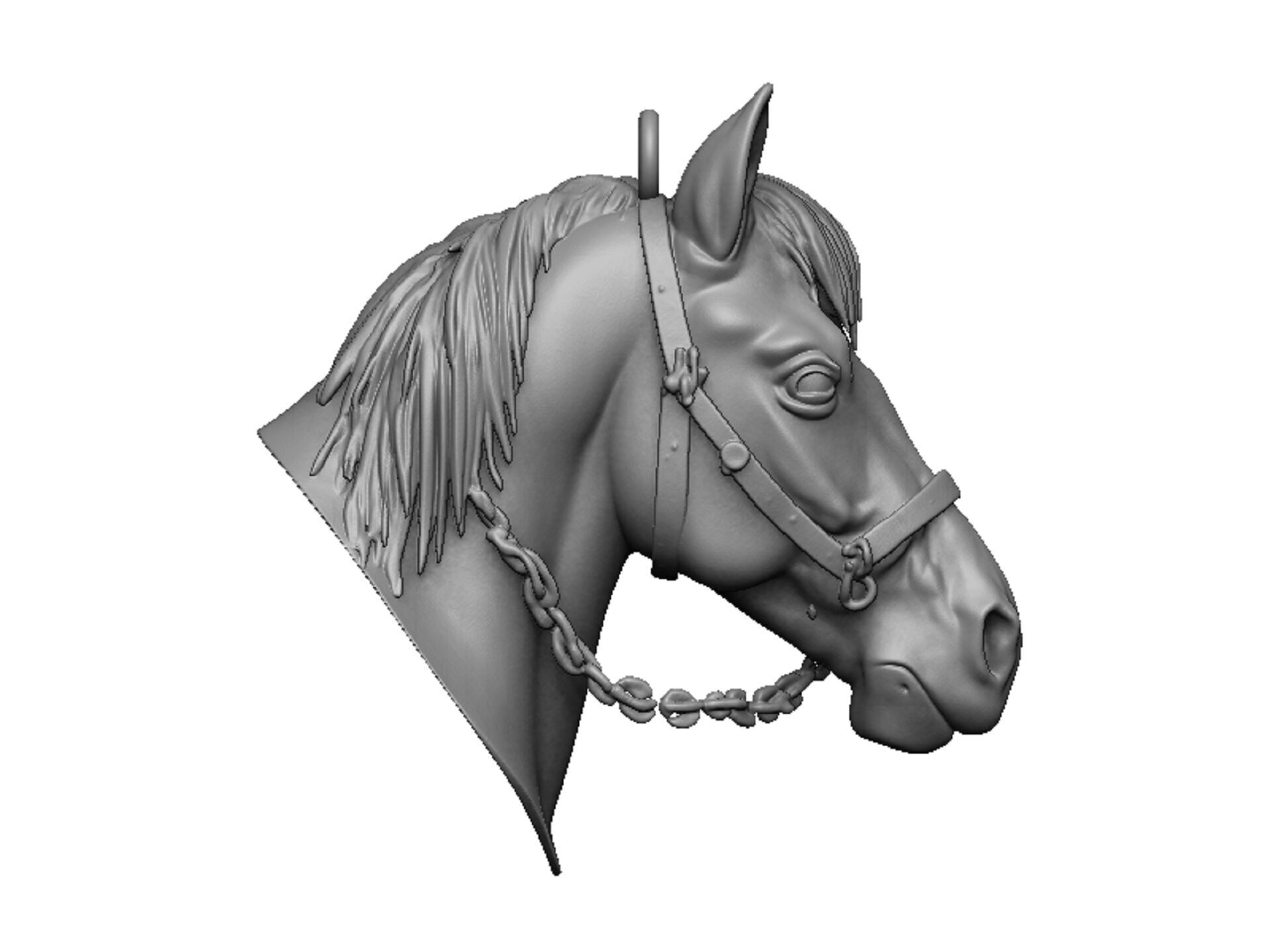 horse head 3D print model_2