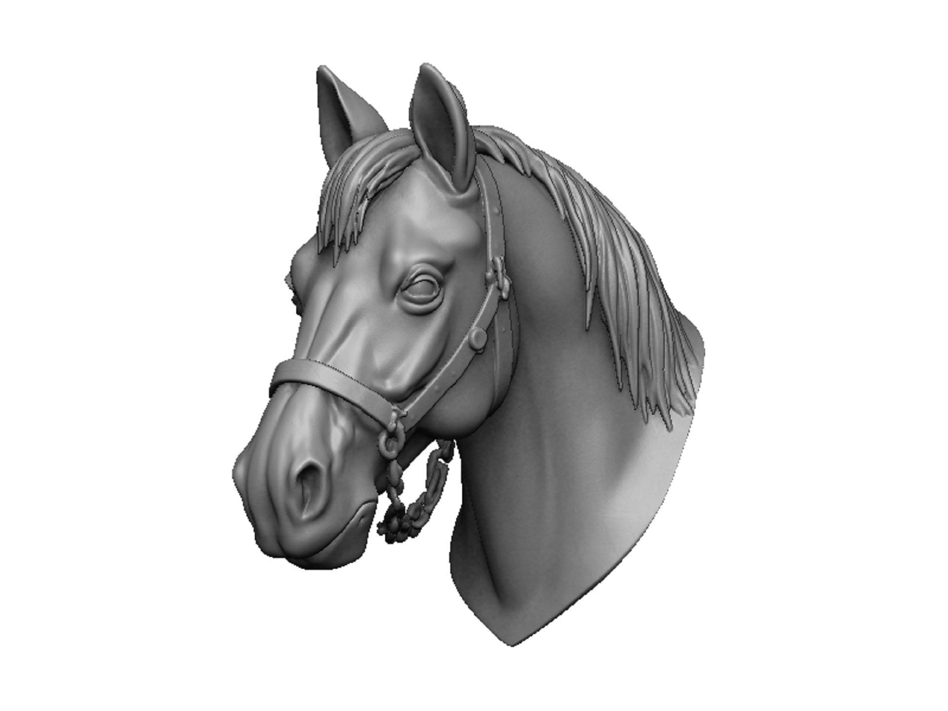 horse head 3D print model_3