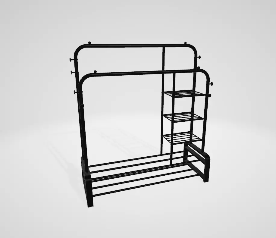 Clothes drying poles Low-poly 3D model