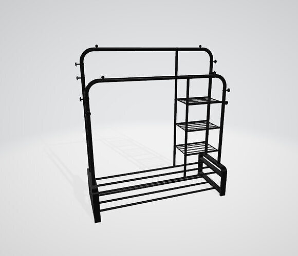 Clothes drying poles  Low-poly 3D model