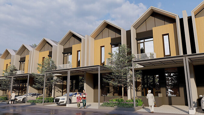 Modern House Design 6x12 m 2 Floors  SketchUp Only 3D model