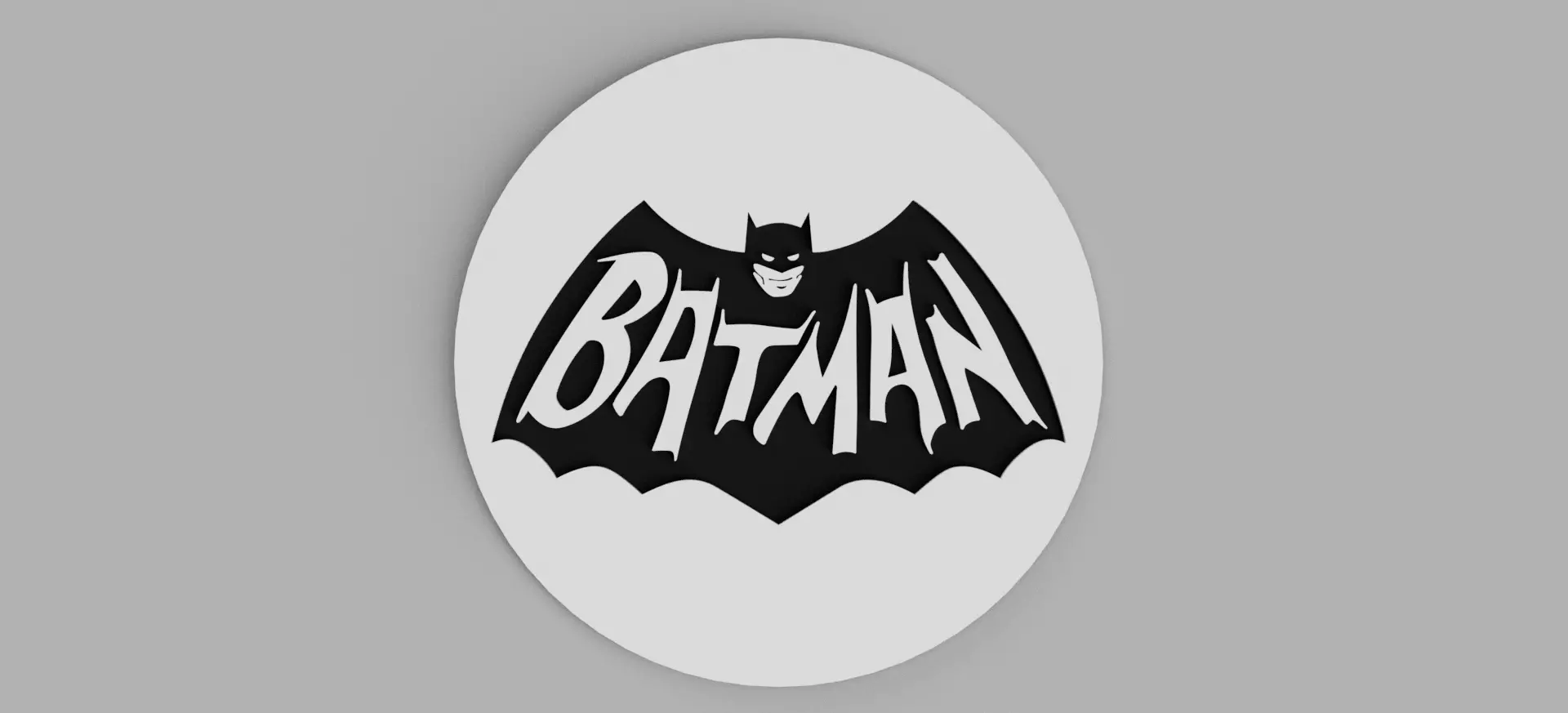 Batman Logo Vintage Coaster Free 3D print model