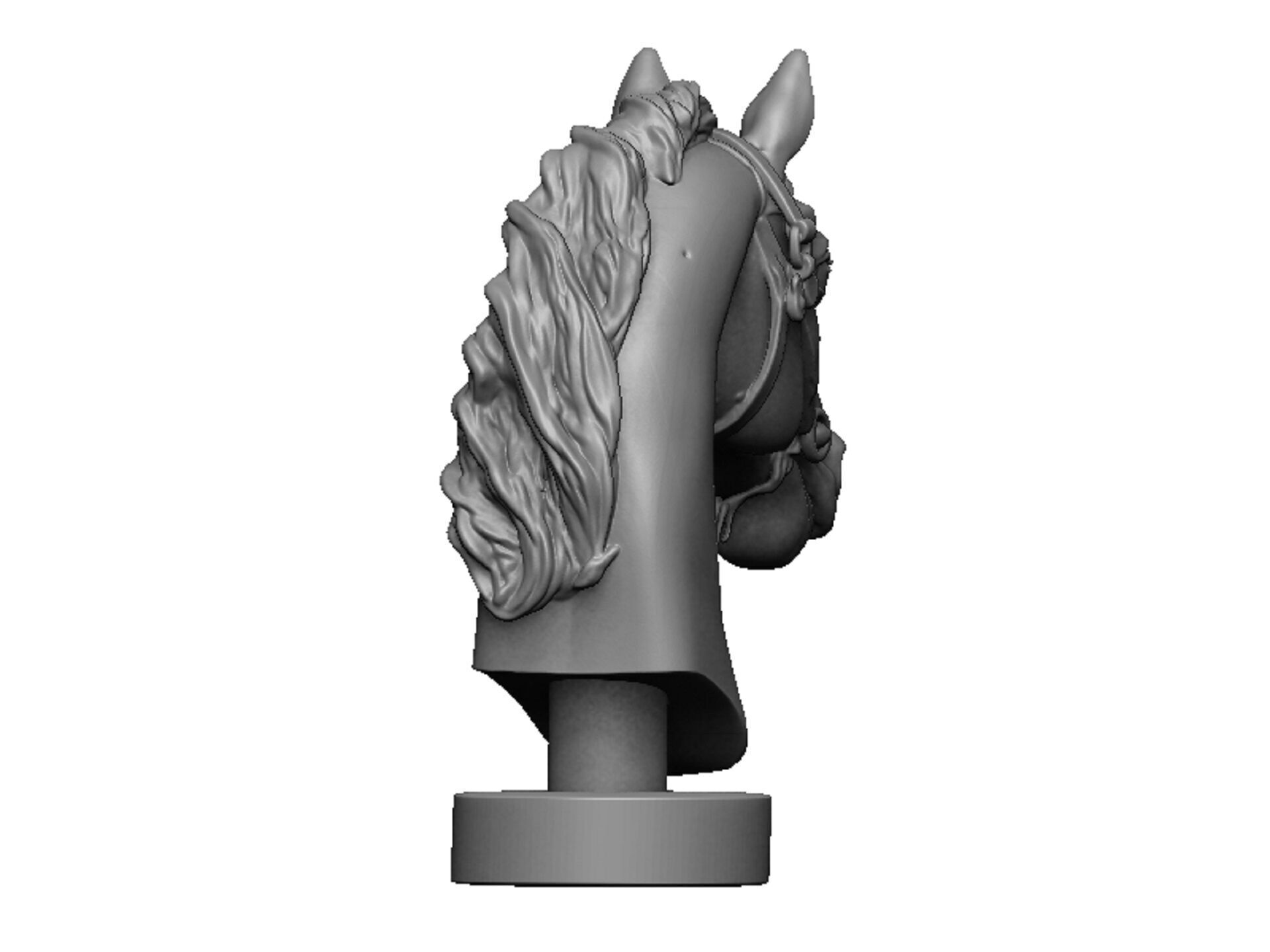 horse head 3D print model_3