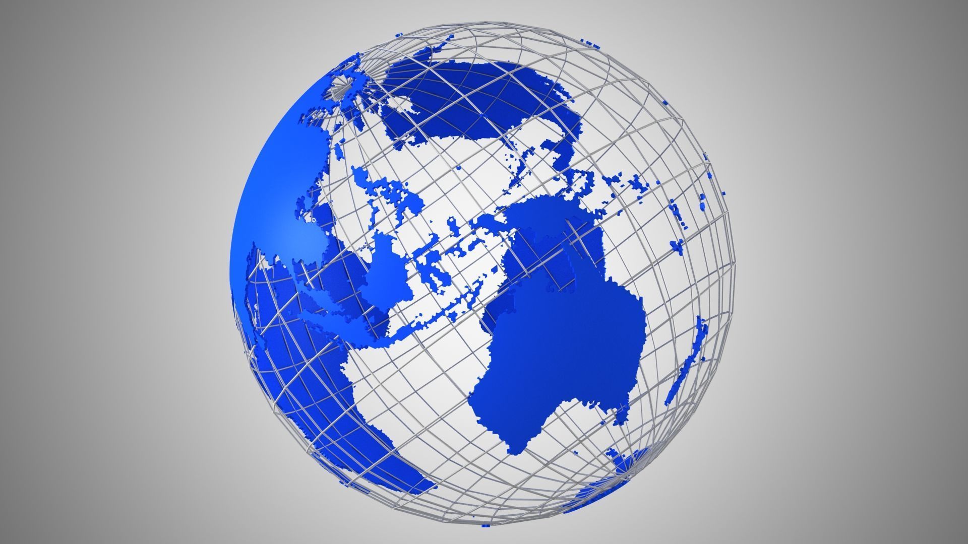 World Blue Globe News Wire 3D model_5