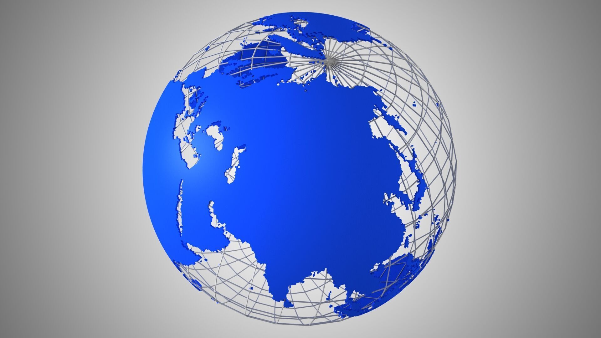 World Blue Globe News Wire 3D model_4